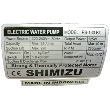 Máy bơm nước Shimizu PS-130 BIT tự động tăng áp lực nước