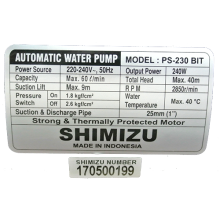 Máy bơm nước Shimizu PS-230 BIT tự động tăng áp lực nước